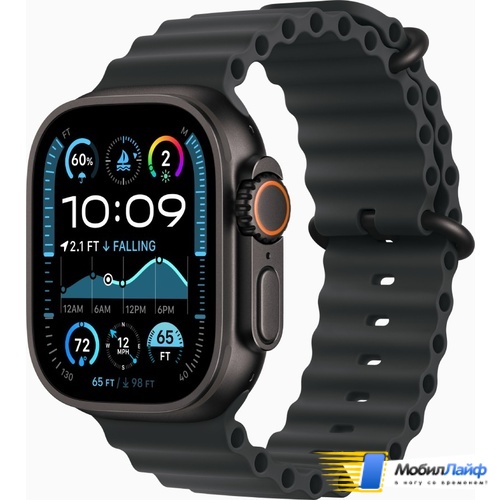 Apple Watch Ultra 2 2024 GPS + Cellular 49mm Black Titanium Case with Black Ocean Band - Фото