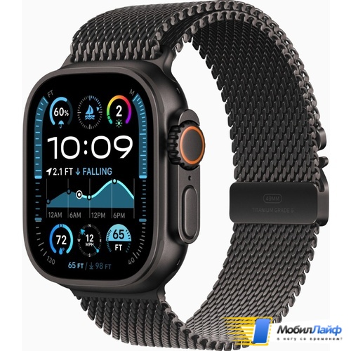 Apple Watch Ultra 2 2024 GPS + Cellular 49mm Black Titanium Case with Black Titanium Milanese Loop - Фото