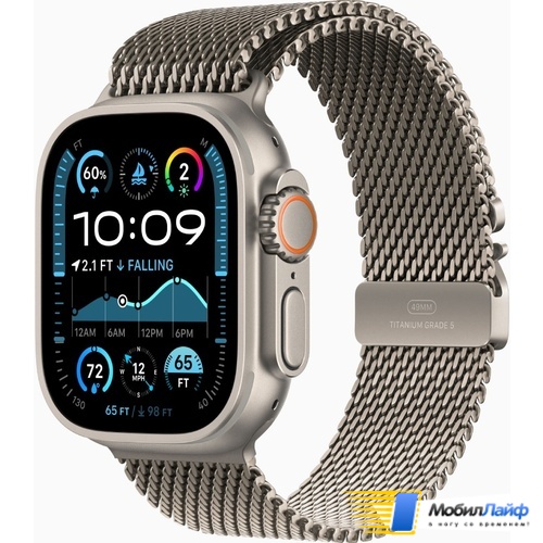 Apple Watch Ultra 2 2024 GPS + Cellular 49mm Natural Titanium Case with Natural Titanium Milanese Loop - Фото