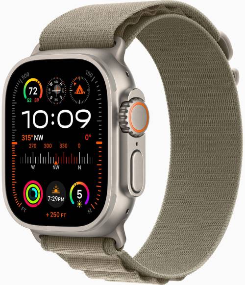 Apple Watch Ultra 2 GPS + Cellular 49мм Titanium Case with Olive Alpine Loop - Фото