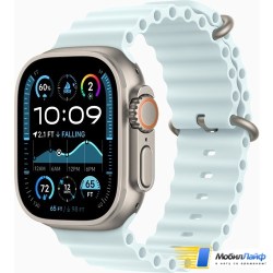 Apple Watch Ultra 2 2024 GPS + Cellular 49mm Natural Titanium Case with Ice Blue Ocean Band (MXTF3) - Фото