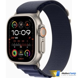Apple Watch Ultra 2 2024 GPS + Cellular 49mm Natural Titanium Case with Navy Alpine Loop - Фото
