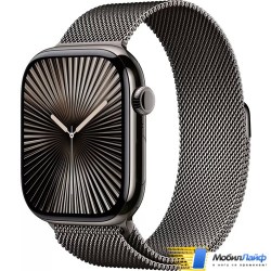 Apple Watch Series 10 GPS + Cellular Slate Titanium Case with Slate Milanese Loop