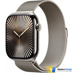 Apple Watch Series 10 GPS + Cellular Natural Titanium Case with Natural Milanese Loop