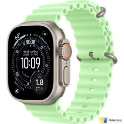 Apple Watch Ultra 3 GPS + Cellular 49mm Natural Titanium Case with Neon Green Ocean Band - Фото